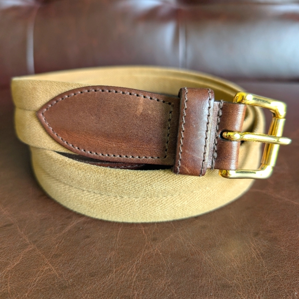 Longhi Tan and Brown Leather Belt